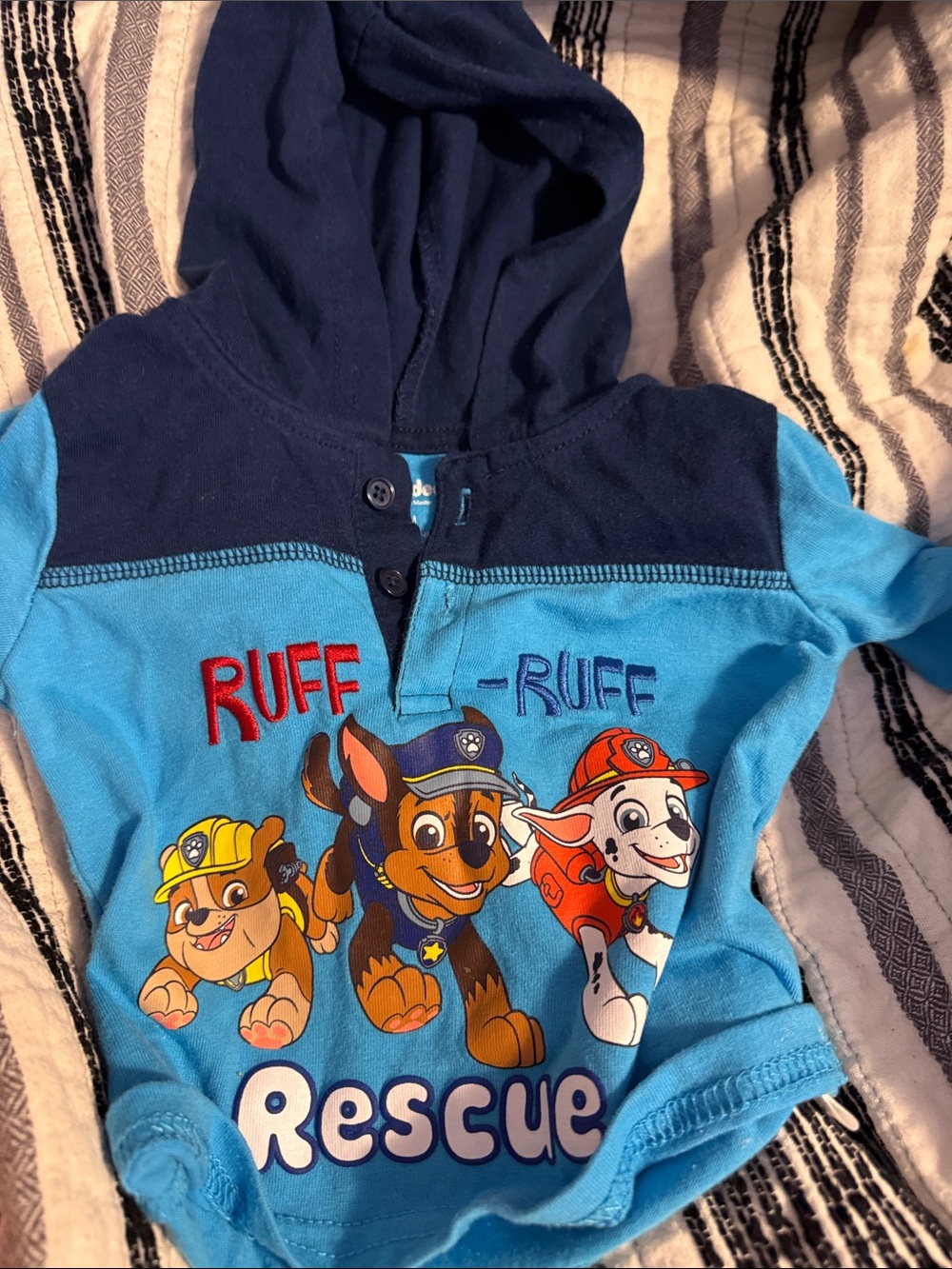 Paw Patrol Blue Hooded Rescue Bodysuit with Red Accents